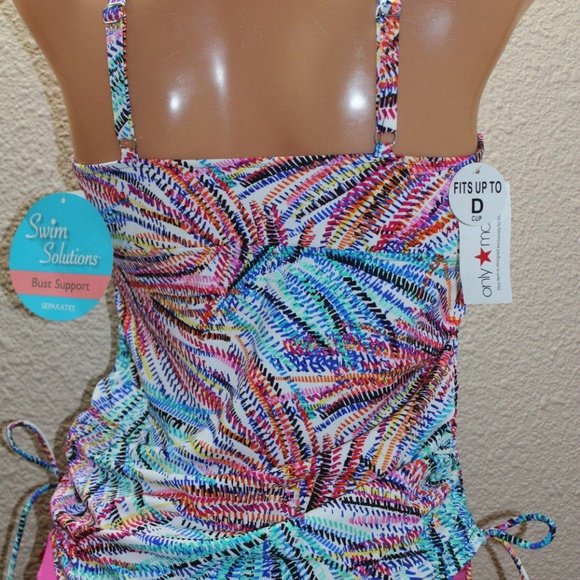 $65 Retail Palm-Print Adjustable Tankini Top NWT - Picture 4 of 5